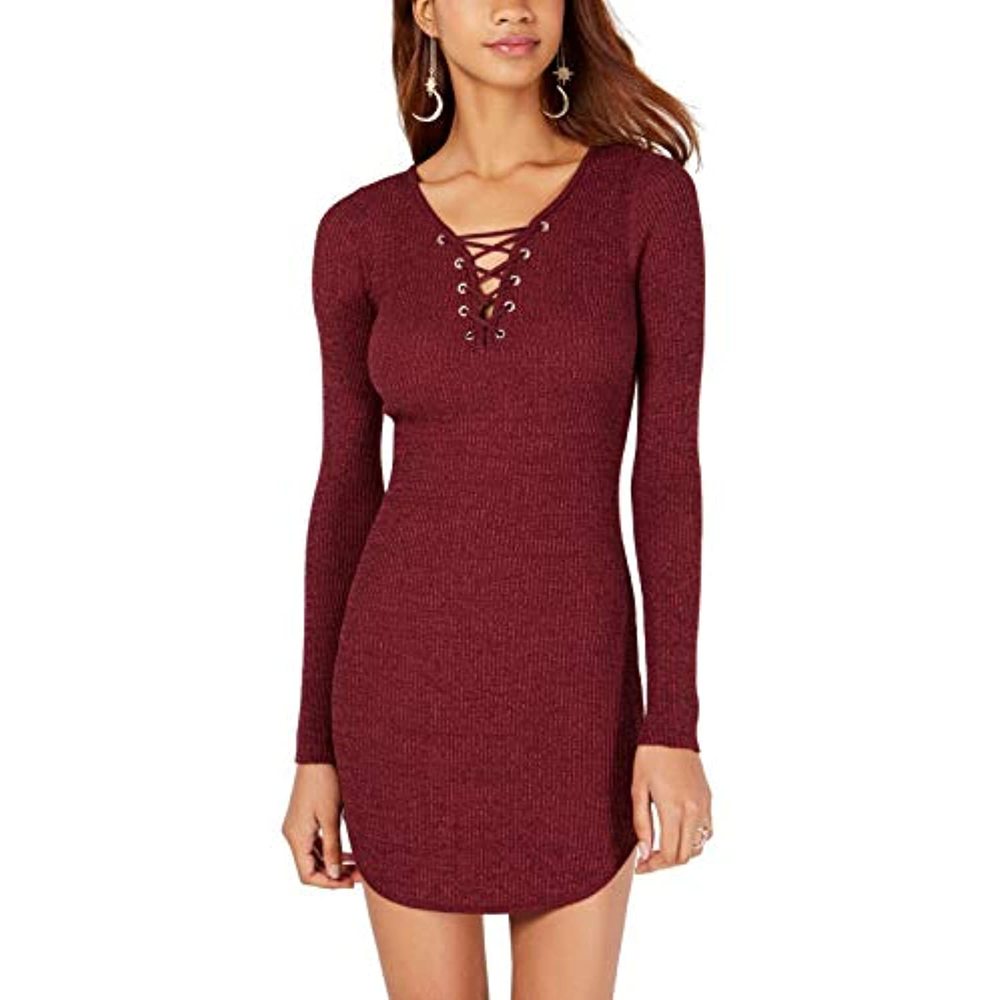 Planet Gold Lace Up Bodycon Sweater Dress XXL NWT